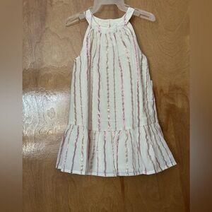 18-24 months tank metallic gold and pink stripped ivory dress